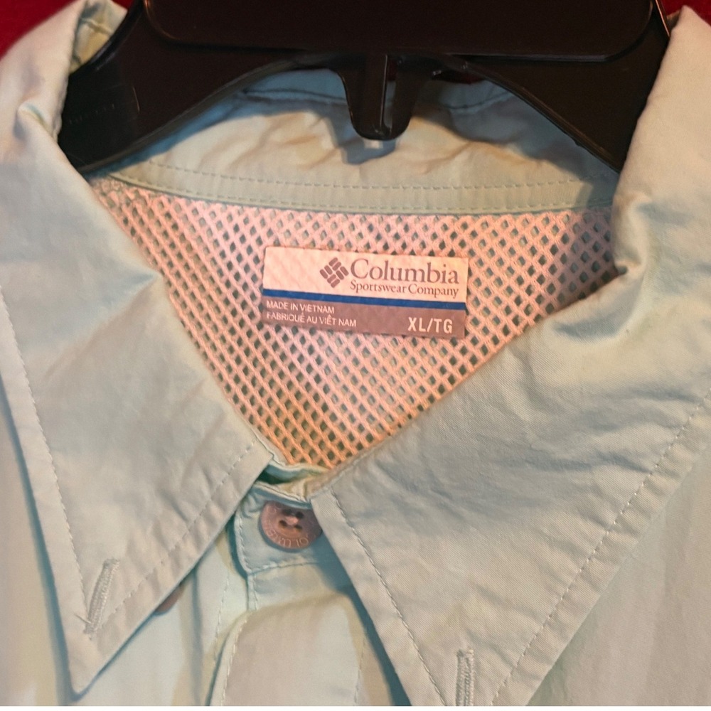 Columbia PFG Bahama II Fishing Shirt Mens XL Seafoam Green Short Sleeve‎ FM7047 - Picture 2 of 7